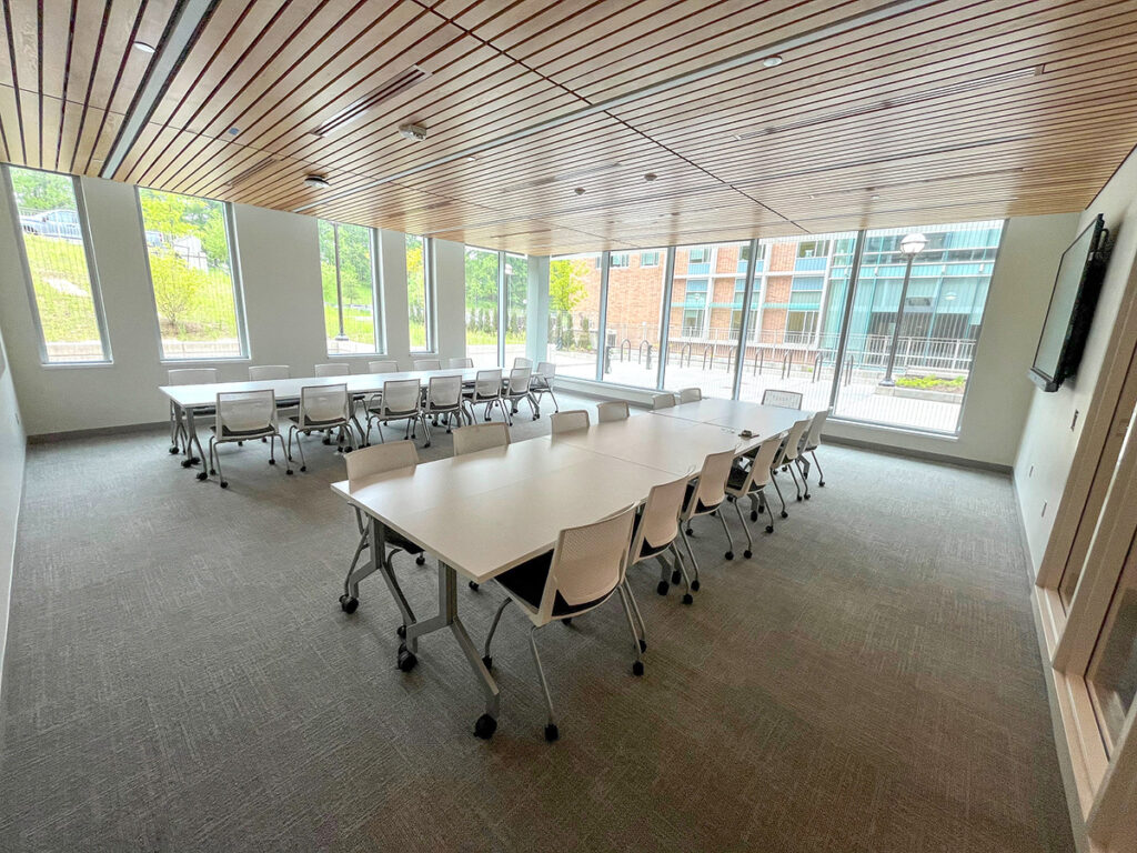 meeting room with table and chairs